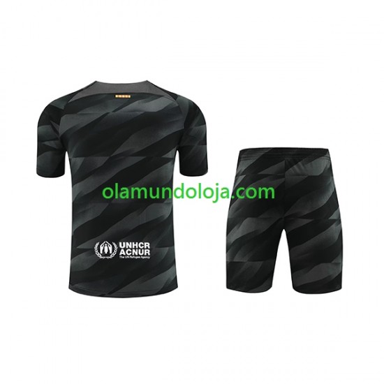 Camisola FC Barcelona Guarda-redes Criança Equipamento Segundo 2023-2024 Manga Curta